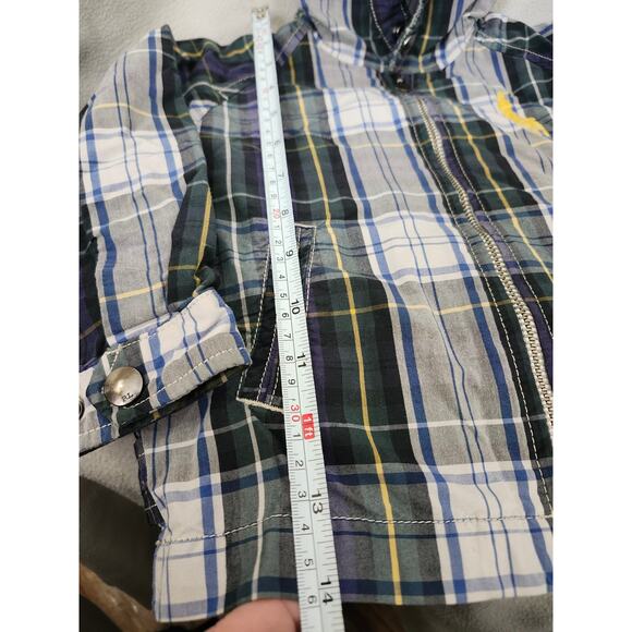Large Pony Plaid Blue POLO Ralph Lauren Boys 24 mth Zip Jacket - Picture 9 of 10